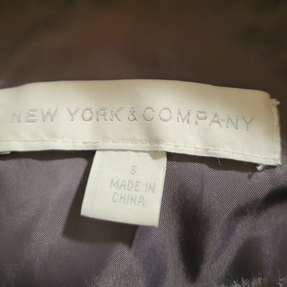 NY&CO Jacket Faux Fur Trim Packable Nylon Puffer Jacket size S color Silver - Picture 7 of 10